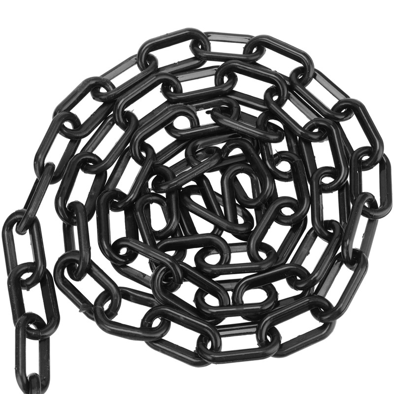 MANCHAP 164 Ft Black Plastic Chain Links, Plastic Barrier Chain,
