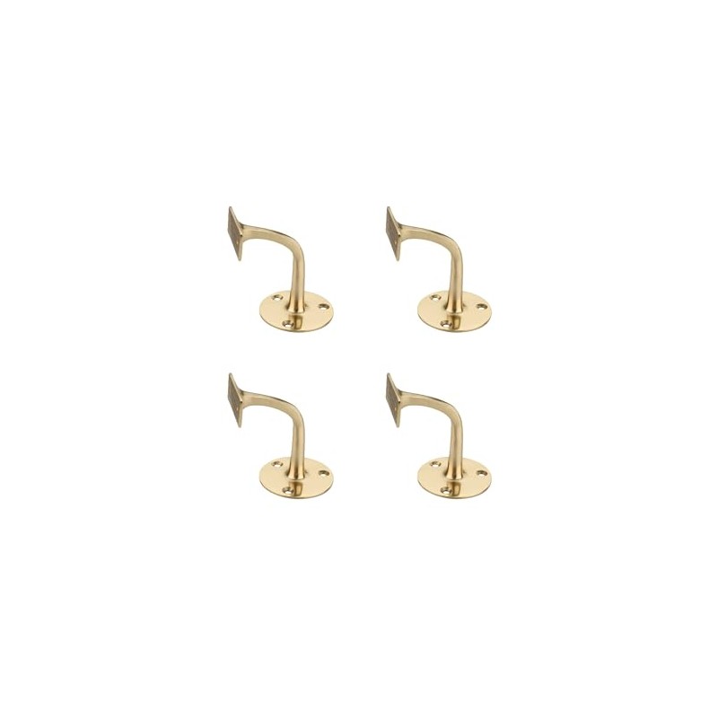 Infinity Decor Pack of 4 Traditional Handrail Brackets Polished Brass