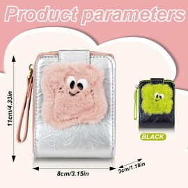 MultiValue Women's Wallet, Multifunctiona Card Wallet, Compact Coin Purse, Unique Design Large Capacity Zip Card Case, Key Chain Snap Wallet,for Women Girls Daily Use (Black)