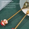 4Pcs Christmas Spoons and Forks Set Stainless Steel Cartoon Funny