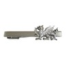 Silver Toned Textured Welsh Dragon Square Tie Clip
