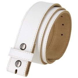 BS1200 White Belt Genuine Leather Replacement Casual Belt Strap 1-1/2"(38mm) Wide (White, 38)