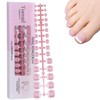 Virellay 240 pieces square short stick on toes (pink, 240