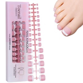 Virellay 240 pieces square short stick on toes (pink, 240 pieces)