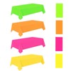 4 Pack Neon Table Cloths Table Cover for Glow Neon