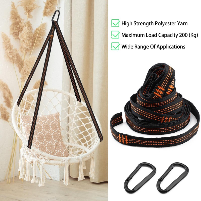 2pcs Hammock Straps, 2m Tree Swing Straps, Hammock Straps Maximum