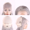 Mysyty Silver Grey Straight Transparent Lace Frontal Human Hair Wigs