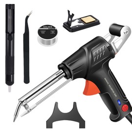 Versatile Manual Soldering Gun, Welder Five-Piece Set, Internally Heated Industrial Welding Tools with Solder Wire Rolls, Stand and Accessories Welding Tool Set