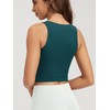 ODODOS Double Layer High Neck Crop Tank for Women Cloud