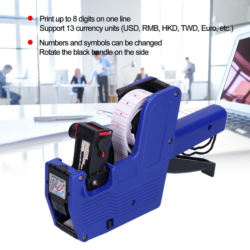 Price Tag Gun Coding Machine 8 Digits with 10pcs White