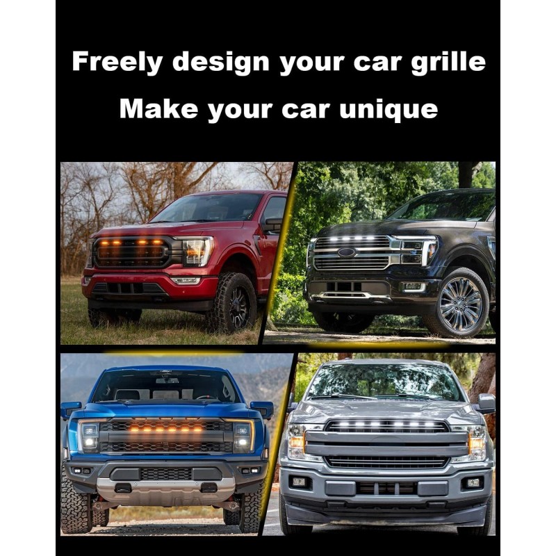Sidi LED Front Grill Lights for 2018-2025 F150 Grille Accessories