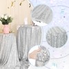 PartyDelight Sequin Tablecloth, Round, 70", Silver