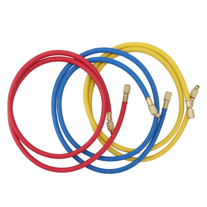 3pcs 150cm Refrigerant Charging Hose Air Conditioner Charging Hose 1/4in