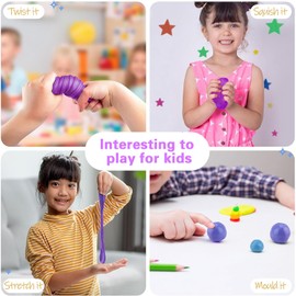 Prefilled Clear Slime Pack, Mess Free, Non Sticky, Crystal Slime Toy for Kids, Easter Basket Fillers, Goodie Bag Stuffers, Kids Party Favors and Stress Relief Toy (Purple)