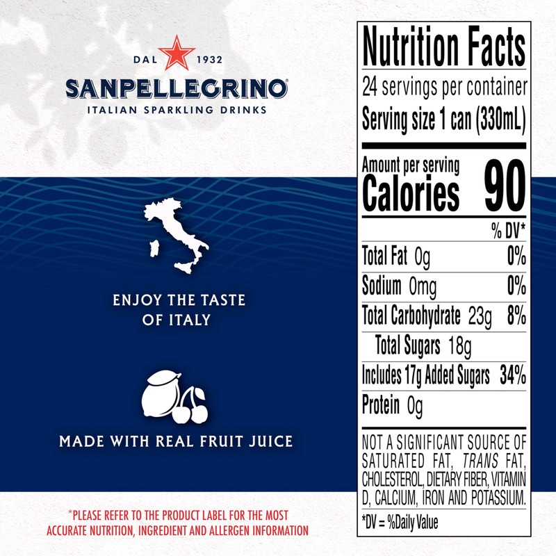 Sanpellegrino Italian Sparkling Drink Ciliegia and Limone, Sparkling Cherry and