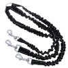 3 Way Black No-Tangle Triple Coupler Dog Bungee Walking Leash