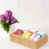 Tea Bag Organizer for Drawer,Bamboo Divided Tea Bag Container,Tea Bag