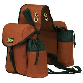 TrailMax Big Sky Saddlebags; Equine Saddle Bags with Two Water Bottle Holders; Rear Saddle Bags for Trail Riding on Horseback; Durable and Strong Polyester; Designed in Montana; Rust