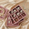 SCIKHEFT Velvet Small Jewelry Tray Organizer - 4PCS Stackable Display