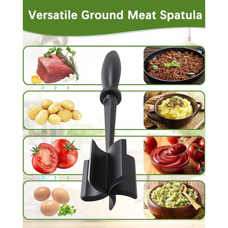 2Pack Meat Chopper, Heat Resistant Meat Masher for Hamburger Meat,