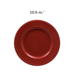 Royal Norfolk Norfolk Red Beaded Ceramic Dinner Plates, 10.5-in. Set Of 4 Classic