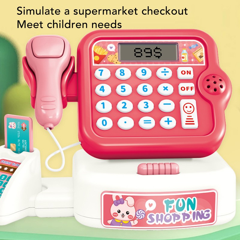 Cash Register Playset Stimulation Cosplay Learning Calculation Shopping Checkout Money