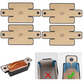 NiHome 4-Pack Silicone Bread Loaf Pan Liners, Reusable and Nonstick Silicone Bread Sling, Fit for 9x5, 9.5x5, and 10x5 Inch Loaf Pans, Dishwasher Safe, Easy to Clean (Brown)