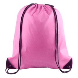 PLULON Pink Drawstring Bags Drawstring Backpack Bulk, String Backpack Cinch Sack Sport Gym Backpack Bags for Yoga Traveling Outdoor Sports