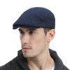 FEINION - Gorro plano de mezcla de lana para hombre,