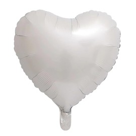 Pearl White Heart Balloons, 18Inch 12Pcs Metallic White Heart Shape Foil Balloons for Wedding Valentines Engagement Anniversary Bridal Decorations