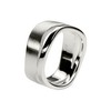 SILBERMOOS Women's Ring Wave Matte Shiny 925 Sterling Silver, Sterling