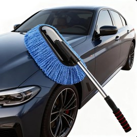 Car Duster Interior, Car Duster Exterior Mini for Dust Brush with Extension Pole Blue Stretchable