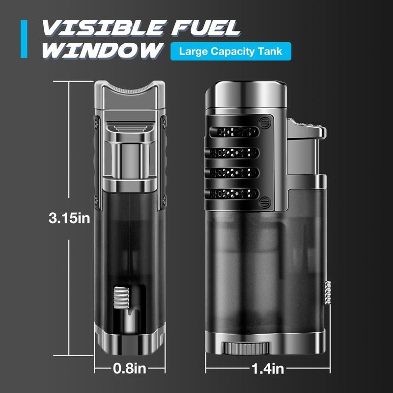 LcFun Butane Lighter 1 Pack Triple Jet Flame Torch Lighters