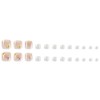 24Pcs White Pink Ombre Press on Toenails Short Square Fake