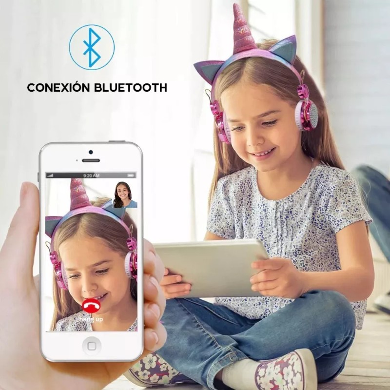 Maíz 4x3 Audifonos Bluetooth Inalambric Radio Fm Kawaii Unicornio