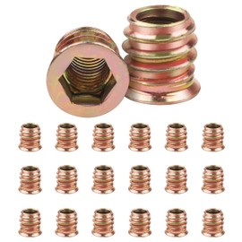 Pack of 20 Screw Nuts M8 x 13 mm, Jeboler Threaded Inserts Insert Nuts Threaded Sleeves Screw-In Sleeve, Threaded Insert Wood Screw-In Sleeve Nut, Zinc Screw Sleeves for Wooden Furniture