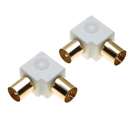 Angled Coaxial Connector - Angle RCA Adapter 90 Degree Adapter TV Aerial Male Coaxial Male to F Female F Connector Satellite Type UHF Male Female Right Angle - 2 Pack