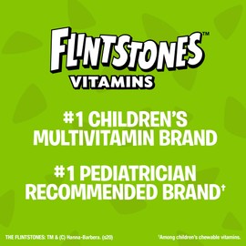 Flintstones Chewable Kids Vitamins with Iron, Multivitamin for Kids & Toddlers with Vitamin D, Vitamin C & more, 60 Count (Pack of 1)