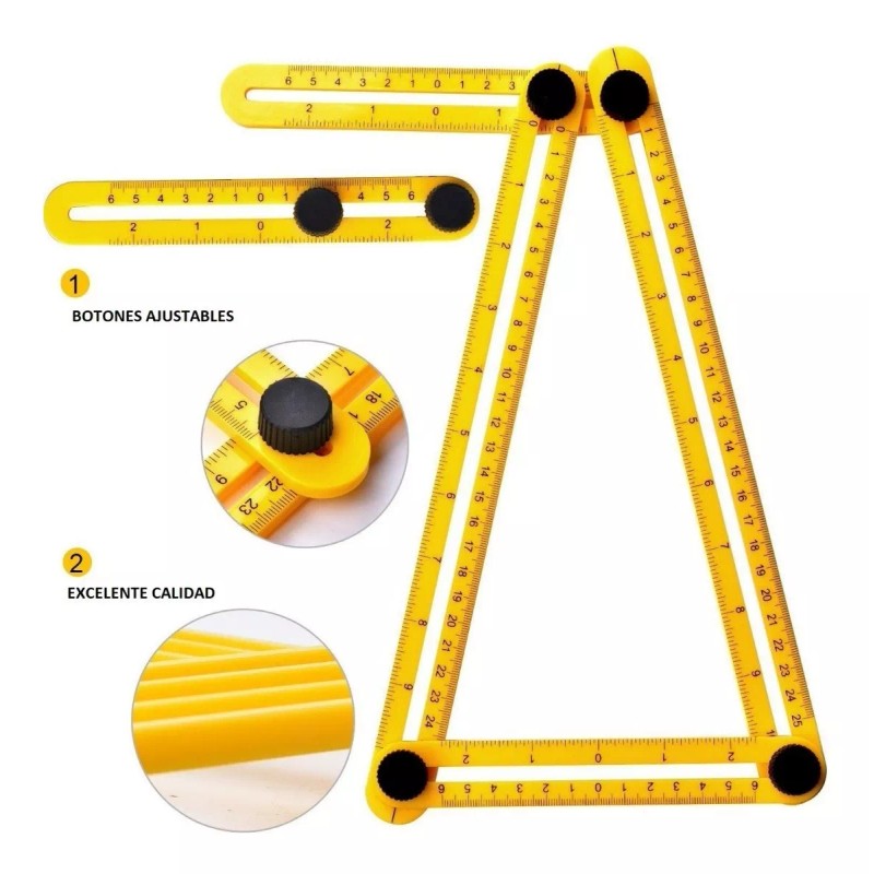 TechMel Regla Multi Angulos Para Construccion Con Auto Nivelador