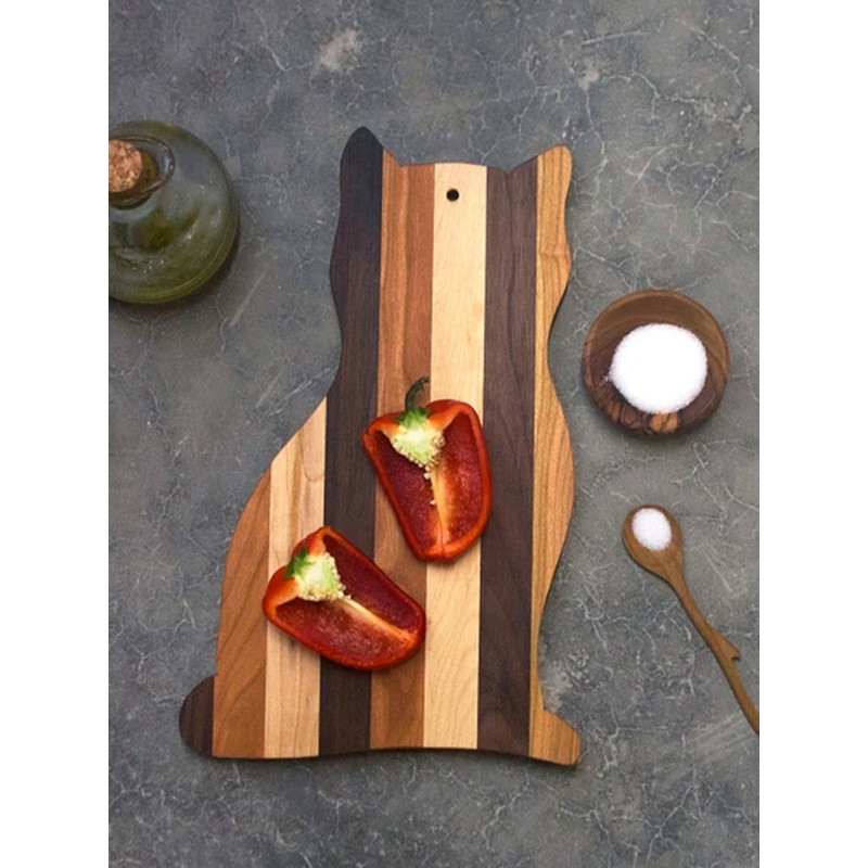 Cat Shaped Cutting Board Wooden Kitchen Chopping Board Cute Cheese