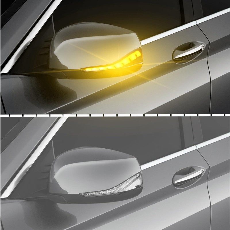 ZDEERAOTO LED Rear Side Mirror Light DRL Amber Sequential Turn