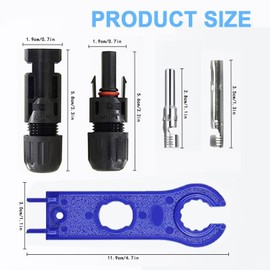 5 Pairs Solar Plugs + 4 mm² Solar Cable Y Splitter Solar Panel 1Y2 12AWG Y Plug Photovoltaic Cable + 2 Tools for Solar System Ready to Plug Solar Plug Set