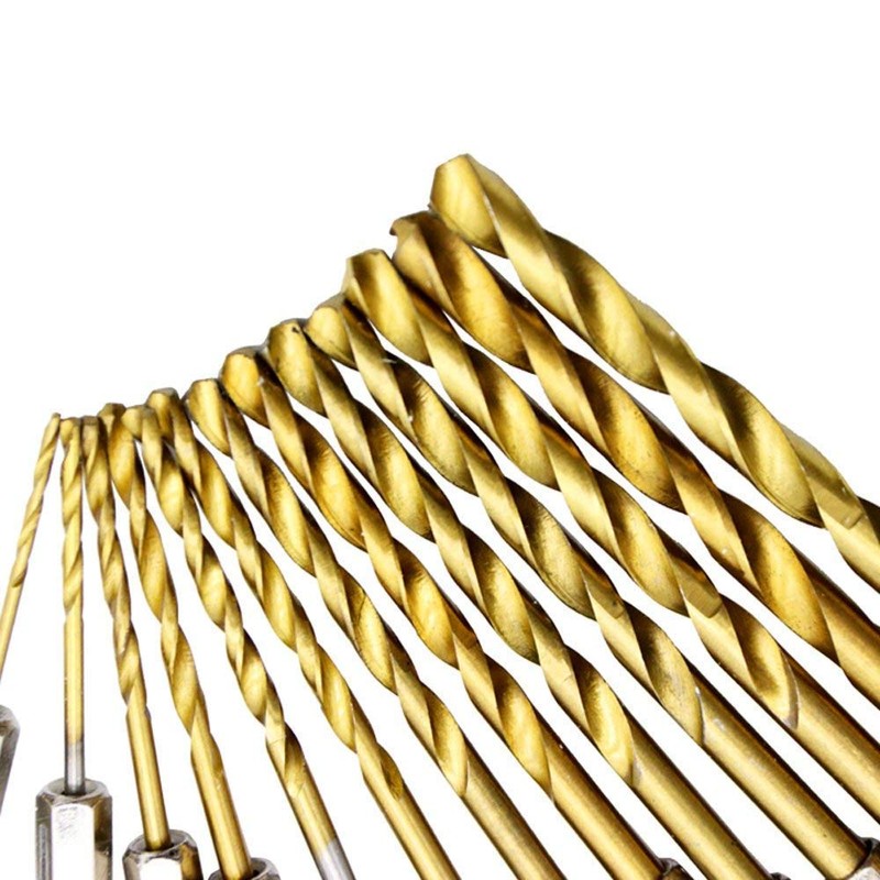 Gasea 13pcs 1.5mm - 6.5mm HSS Titanium Coated Drill Bit