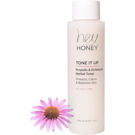 Hey Honey Tone It Up Facial Toner with Propolis Echinacea & Niacinamide | Soothes Skin Redness Hydrates & Restores Skin Barrier | Alcohol-Free Toner for Sensitive & Rosacea-Prone Skin | 5.0 oz