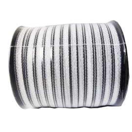 Electric Fence Poly Tape -5 Stainless Steel Conductors - 656 Feet Roll - 1/2 Inch White and Black Polytape - Suitable for Portable & Semi Permanent Electric Fence