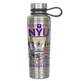 Catstudio New York University (NYU) Collegiate Stainless Steel Water Bottle | BPA Free Triple Wall Insulation with Non Slip Bottom | Great for Running, Hiking, Sports, & Travel