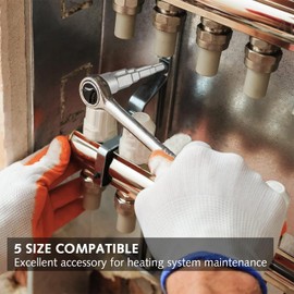 DILUSILK Radiator Key,Universal Radiator Spanner,Radiator Valve Spud Wrench,5-Stage Radiator Valve Key,Universal Step Wrench 1/2 Inch Square Socket Drive,for 1/2，3/8, 3/4, 1-1/4 Wrenches Tool