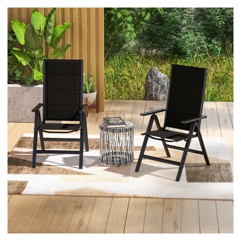Costway Patio Outdoor Dining Chair High Back Armchair w/7 Position