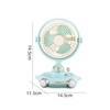 Small Desk Fan with Light USB Rechargeable Quiet Adjustable Wind