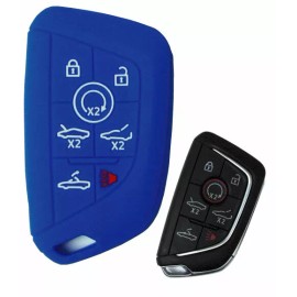 TheJacket Keyless Entry Key Fob Rubber Remote Cover C8 Corvette 2024 2023 2021 2022 - Blue